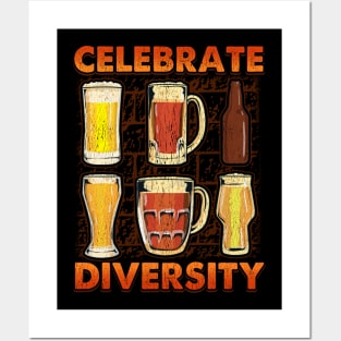 Celebrate Diversity Craft Beer Gifts Drinking Beer Brewery Posters and Art